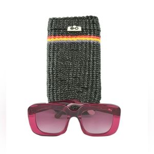 NWT Pala Ferai berry glasses with case in pink purple